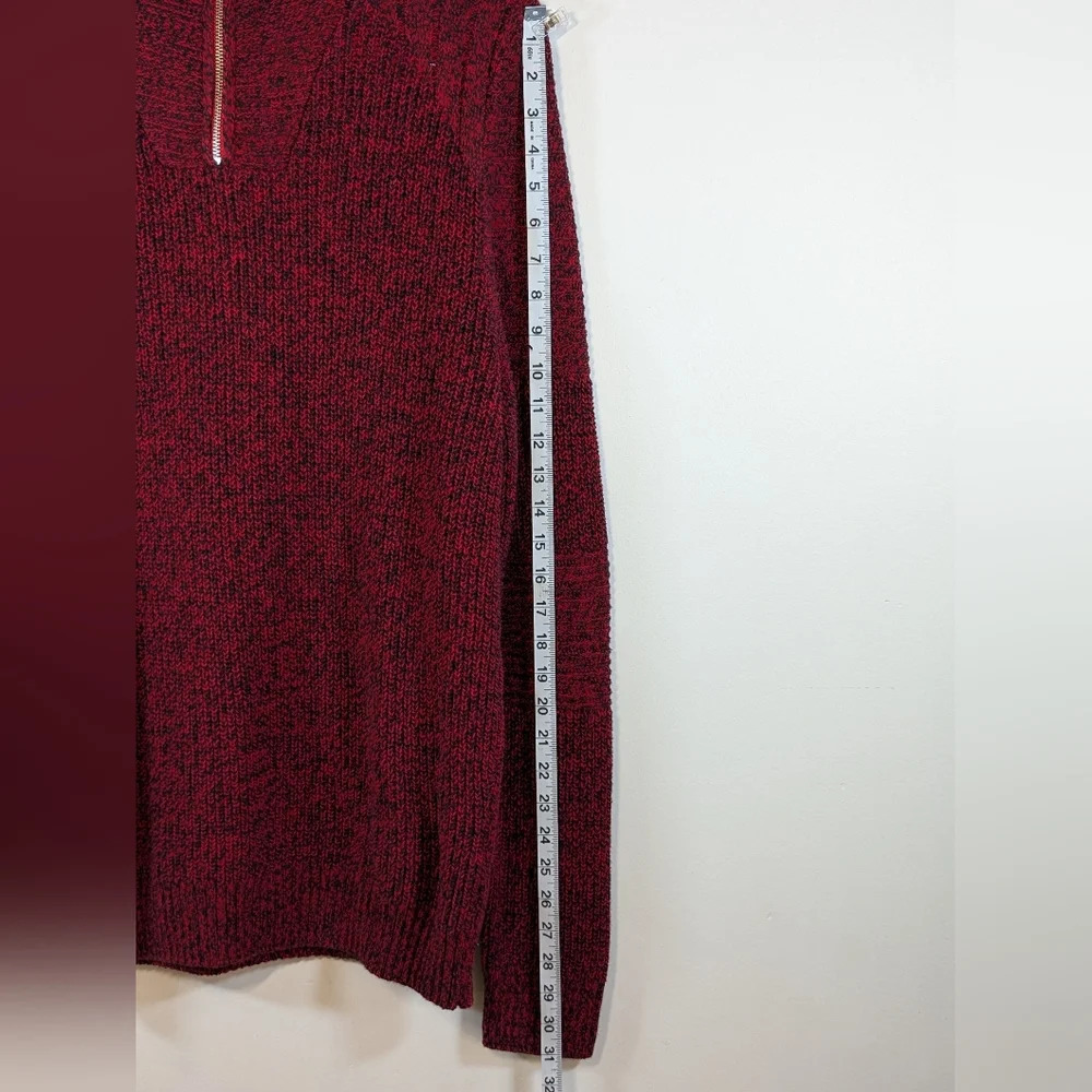 INC mens 1/4 zip sweater, red / black, size L - Picture 7 of 8